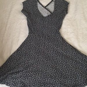 Crisscross peekaboo back skater dress